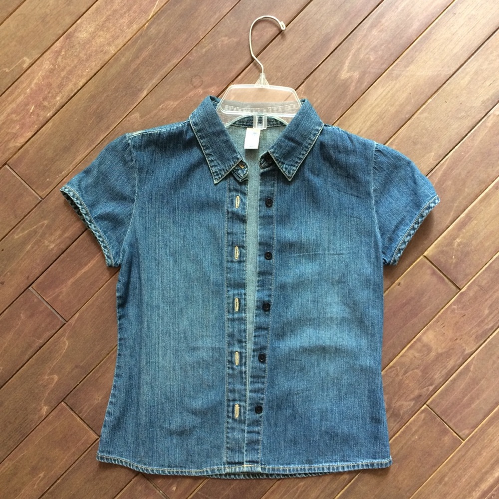 Button Up Denim Blouse